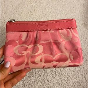 Pink coach wristlet